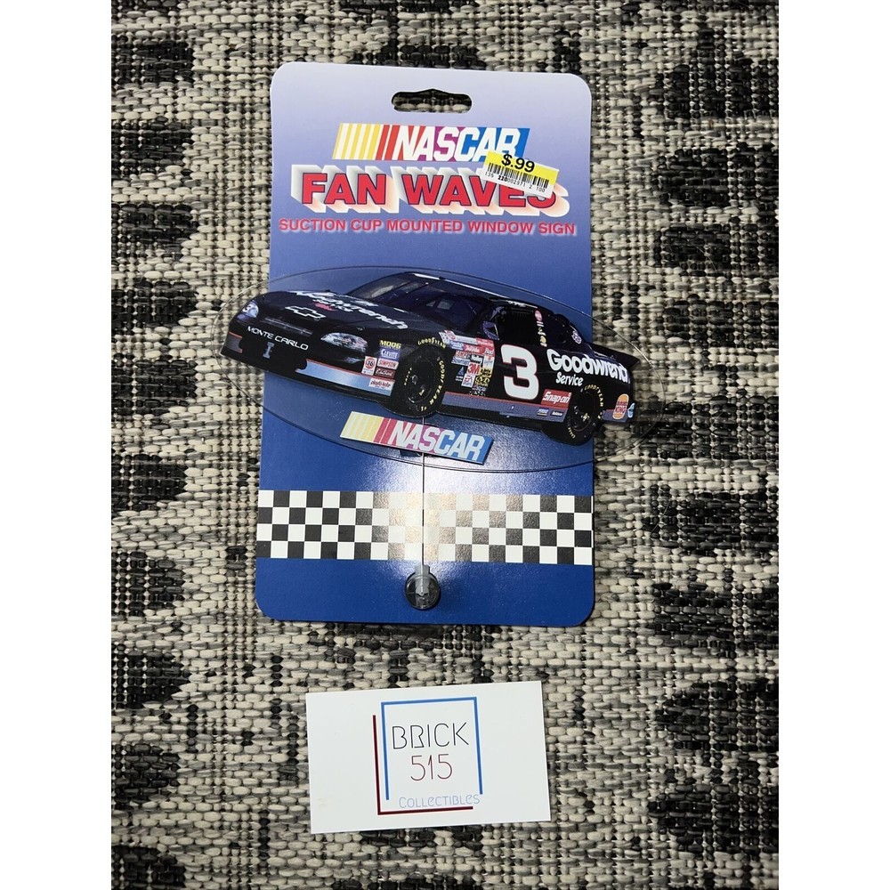 Nascar Clear Wave Suction Cup Sign Dale Earnhardt Sr #3 Fan USA